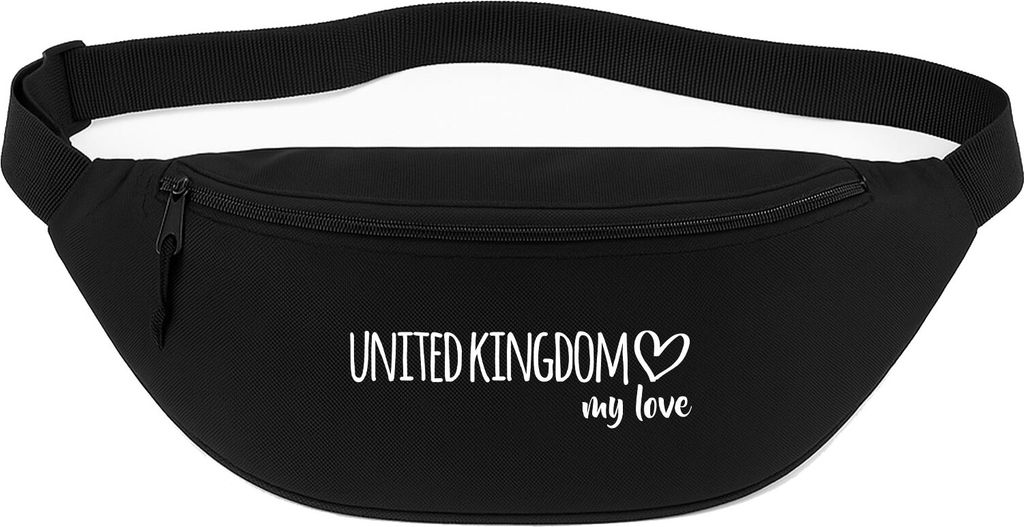 Huuraa Bauchtasche United Kingdom my love 2,5 Liter Black Polyester Crossbody Bag Geschenkidee