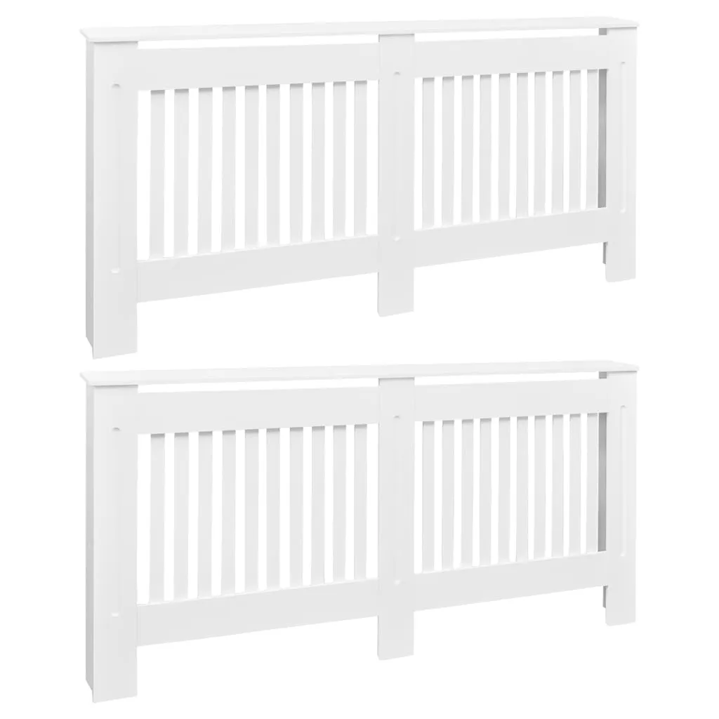 Copriradiatore XXL 172cm Bianco MDF | Set 2pz per Caloriferi Lunghi