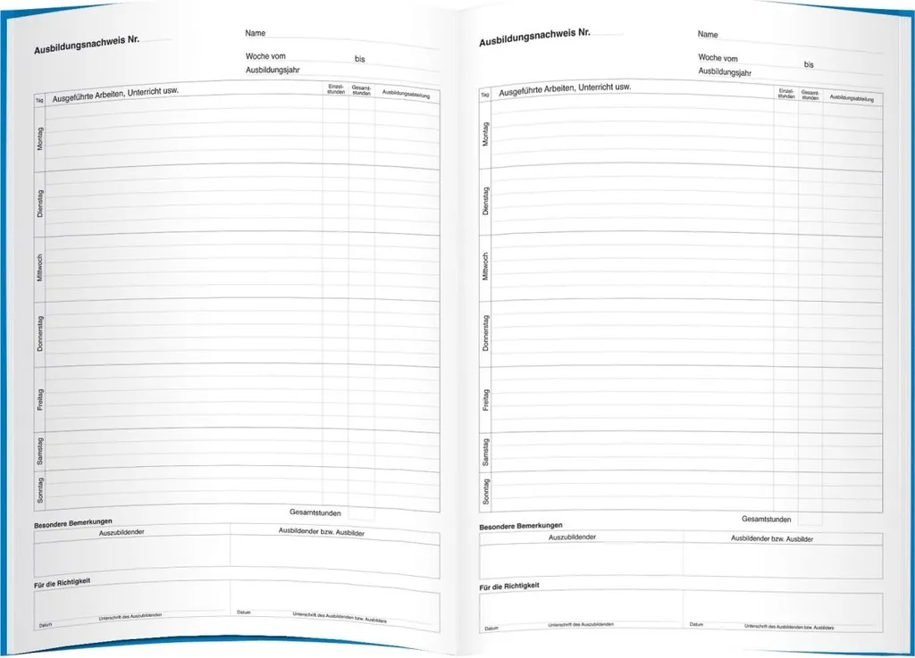 Herlitz Formularbuch Ausbildung A4 | Registro 28 Fogli Qualità 80g