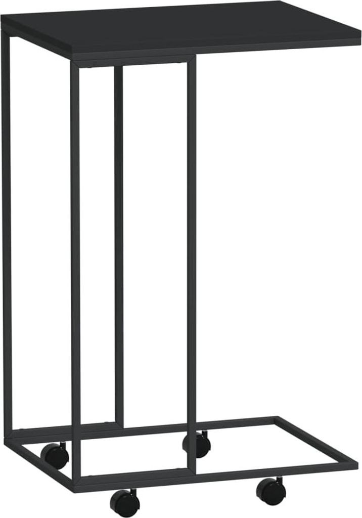 vidaXL Bočný stolík s kolieskami čierny 40x30x63,5 cm Drevo Obrázok produktu 