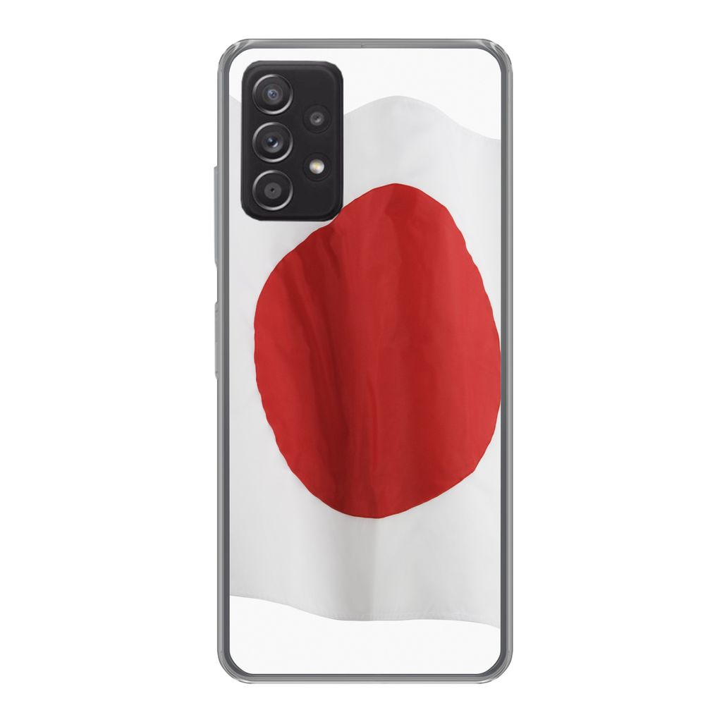 MuchoWow Handyhülle Schutzhülle Hülle für Samsung galaxy a73 Die Flagge von Japan auf weißem Hintergrund Silikon Softcase Handy Hülle - Han...