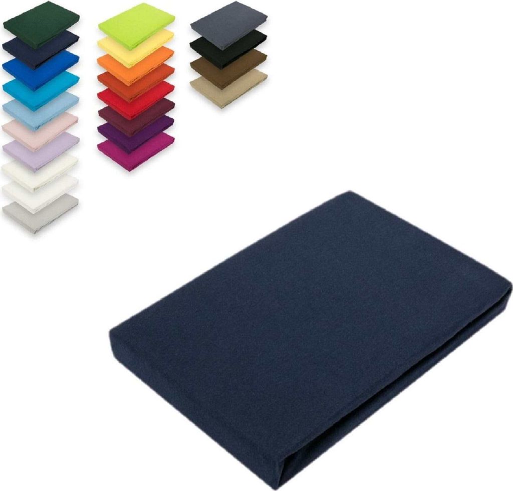 Microfaser Spannbettlaken Rundumgummizug 140 - 160 x 200 cm + 28 cm Navy