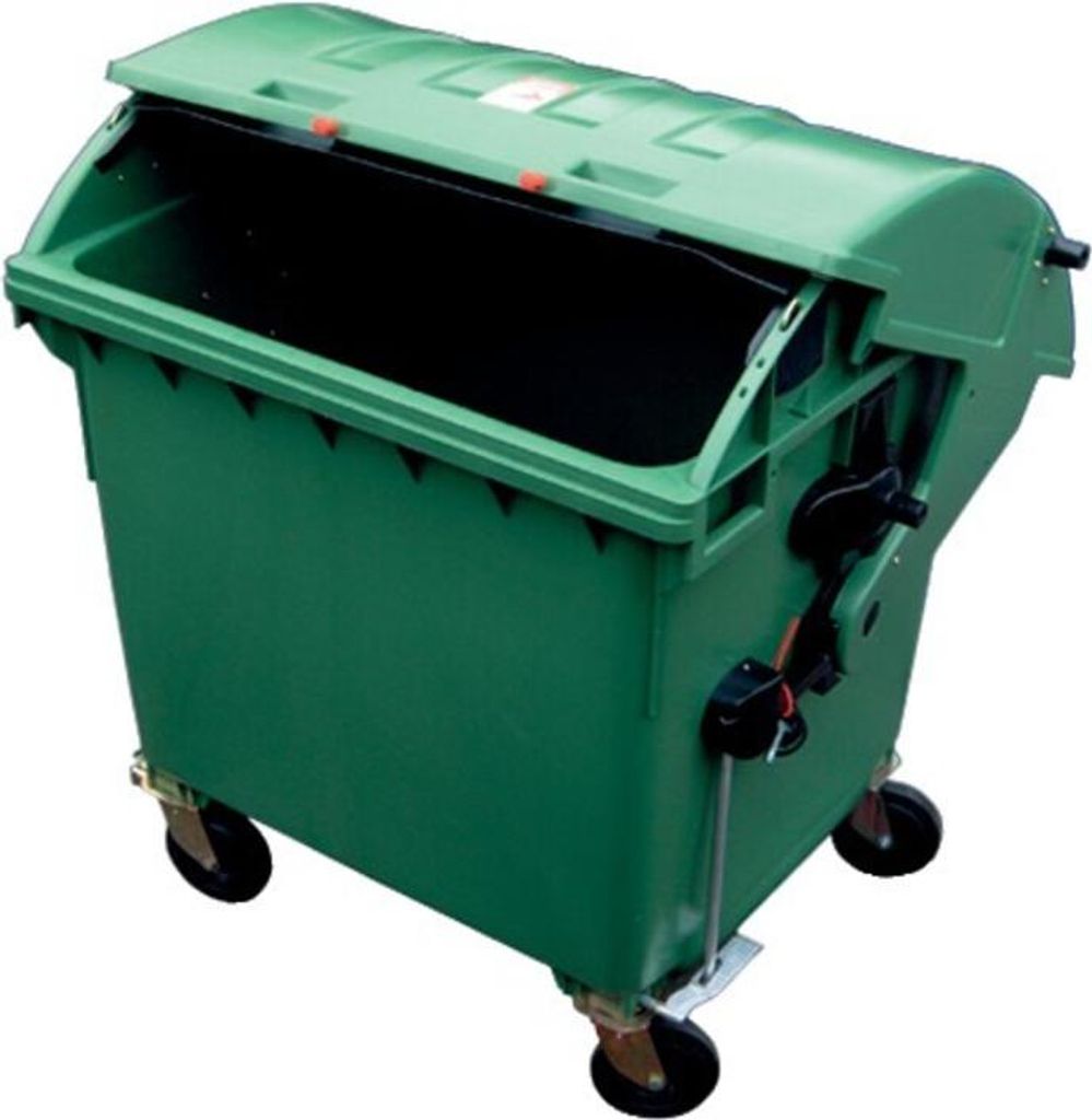 Müllcontainer Kunststoff 1,1 cbm Runddeckel grün