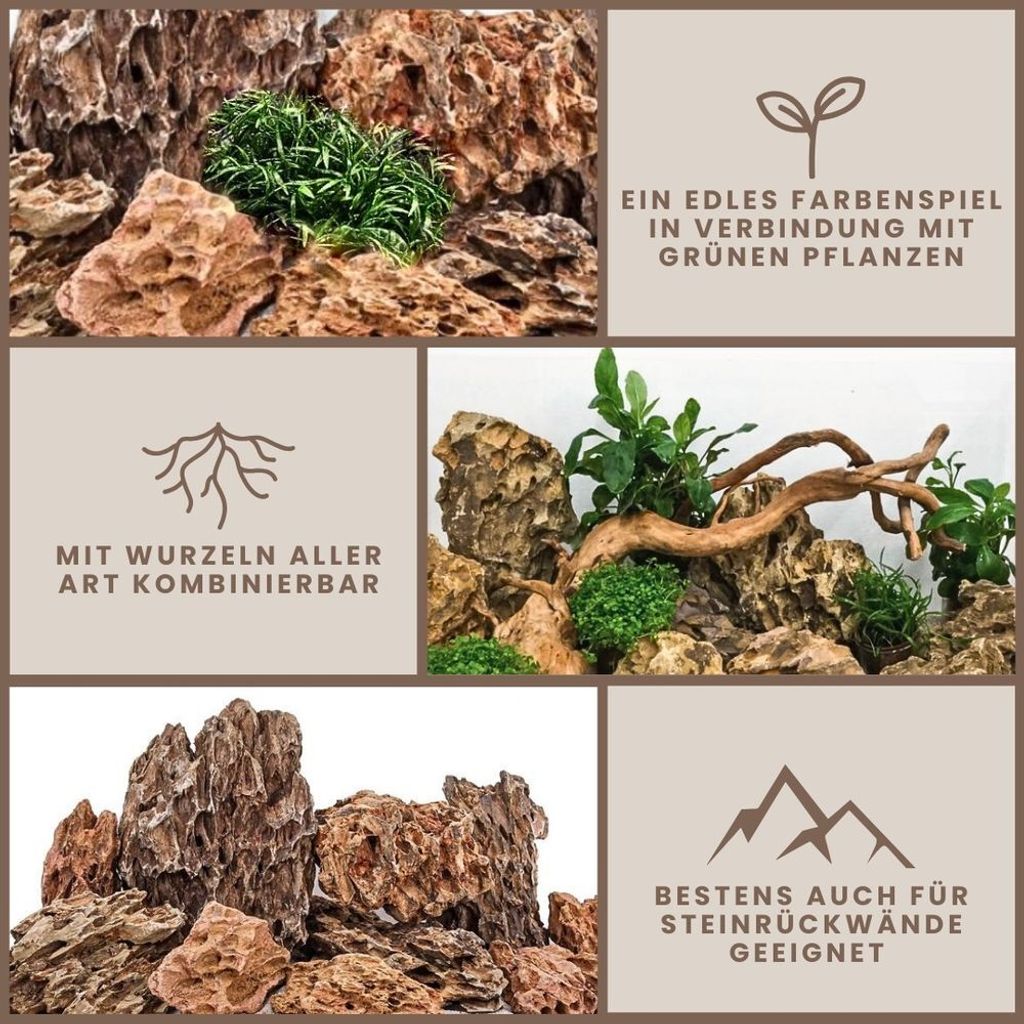 Aquarium Natursteine Drachensteine 5kg Mix Größe S bis L