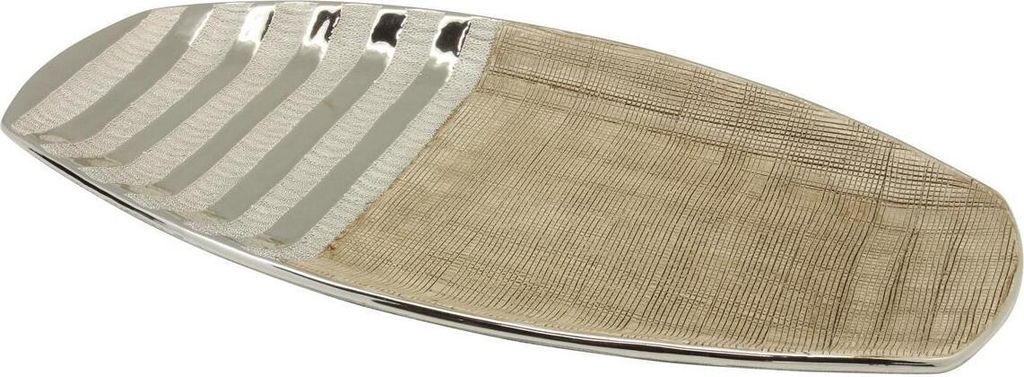 Gilde Schale "Newtown" creme matt, silber glänzend L=20,5 cm B= 41,5 cm H= 3,5 cm 43904