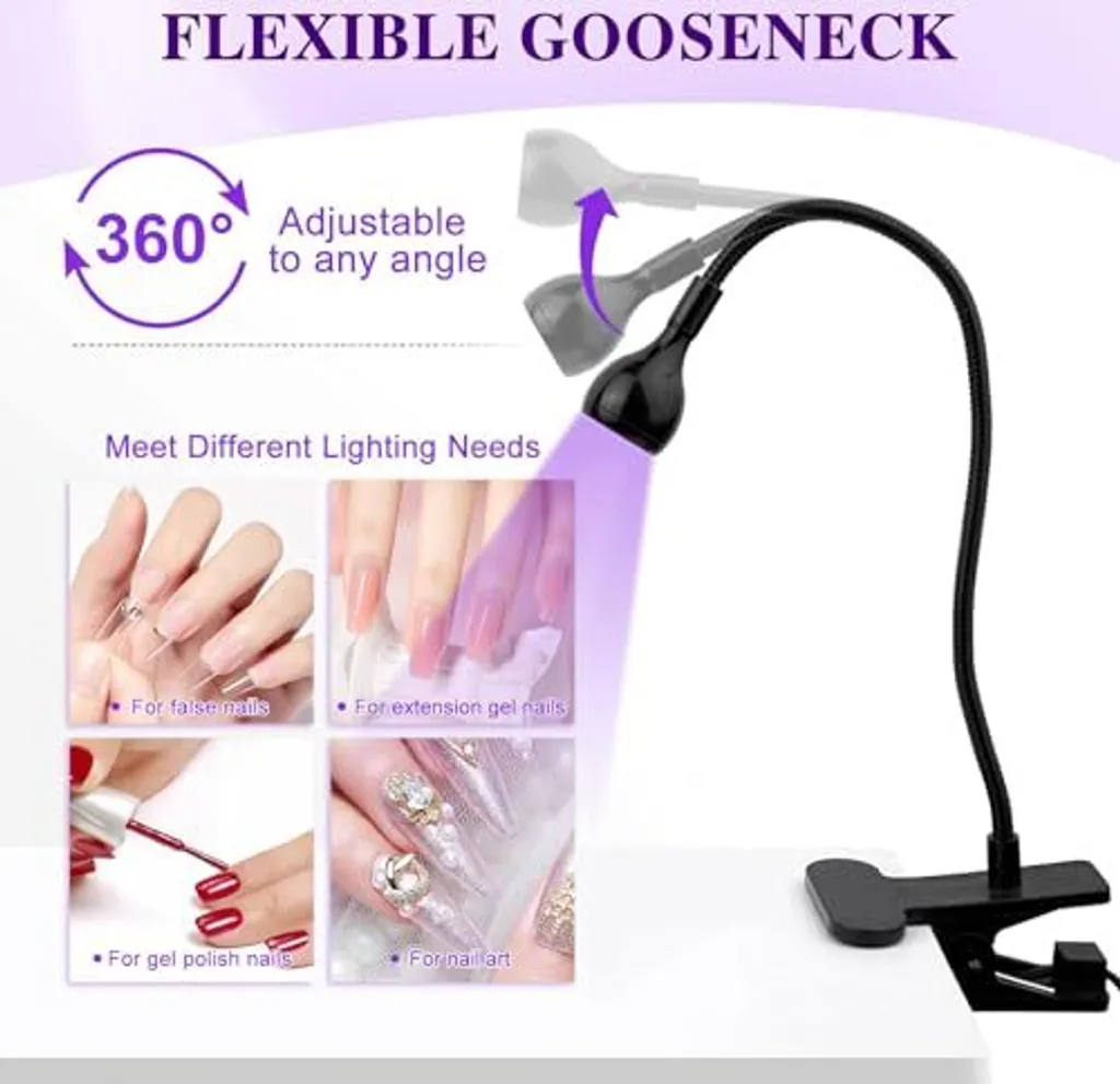 Soodyoow Mini Lampada UV 3W Nero - Essiccatore Portatile USB Unghie - 2