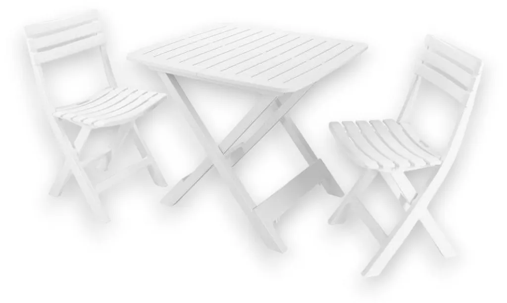 Salon de jardin pliable 3 pièces table et chaises camping en résine