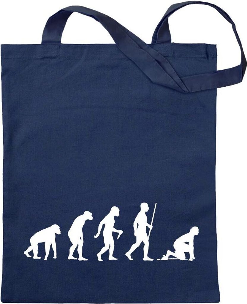 Kiwistar - Baumwolltasche - dunkelblau - Sprint Laufen Evolution - Tragetasche Stoffbeutel Umhängetasche Langer Henkel