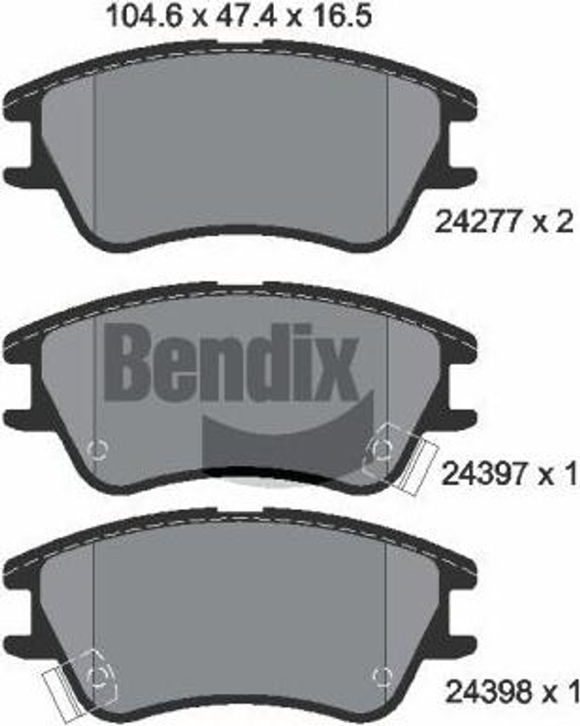 BENDIX Braking BPD2119 Bremsbelagsatz, Scheibenbremse OE AC698281D kompatibel mit Atos