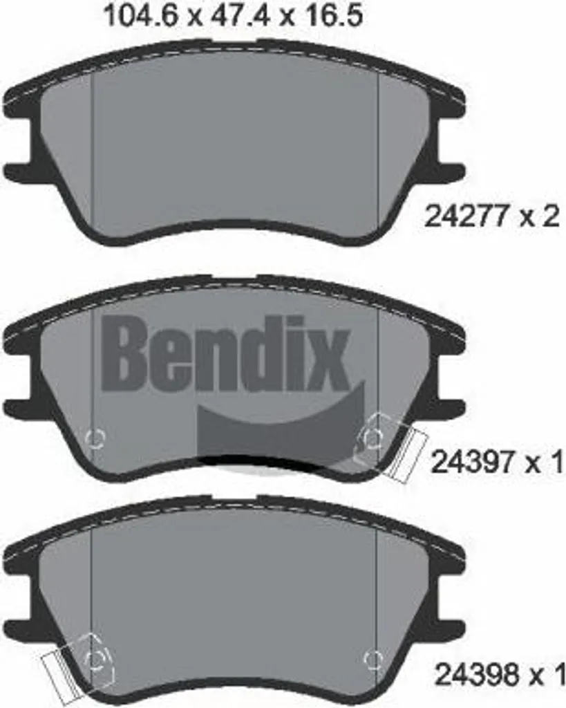 Plaquettes de Frein pour Atos BENDIX BPD2119 Idéal pour la Conduite Urbaine