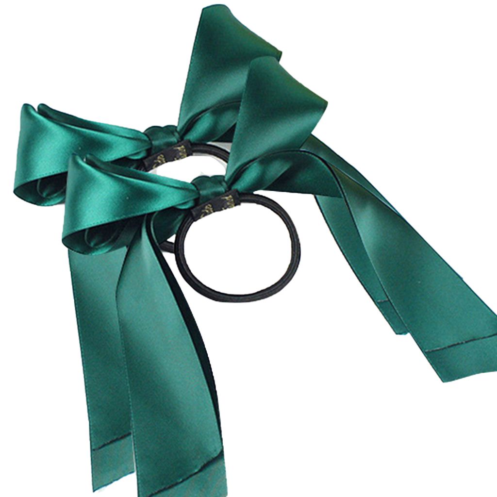 Gelbe Satin Haargummis Mit Schleife – Elastische Scrunchies Für Pferdeschwanz & Haaraccessoires