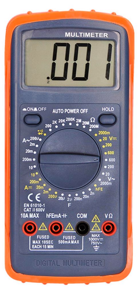 Solight Multimeter, max. AC 600 V/10 A, max. DC 600 V/10 A, Diodentest, Summer, hFE, Kapazität, Widerstand V30