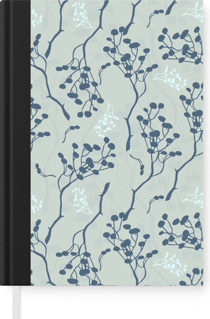 MuchoWow Notizbuch Tagebuch Haushaltsbuch Notebook A5 Muster - Garten - Zweige - Notizblock - Notizheft - Notebook - Schreibblock - Papier