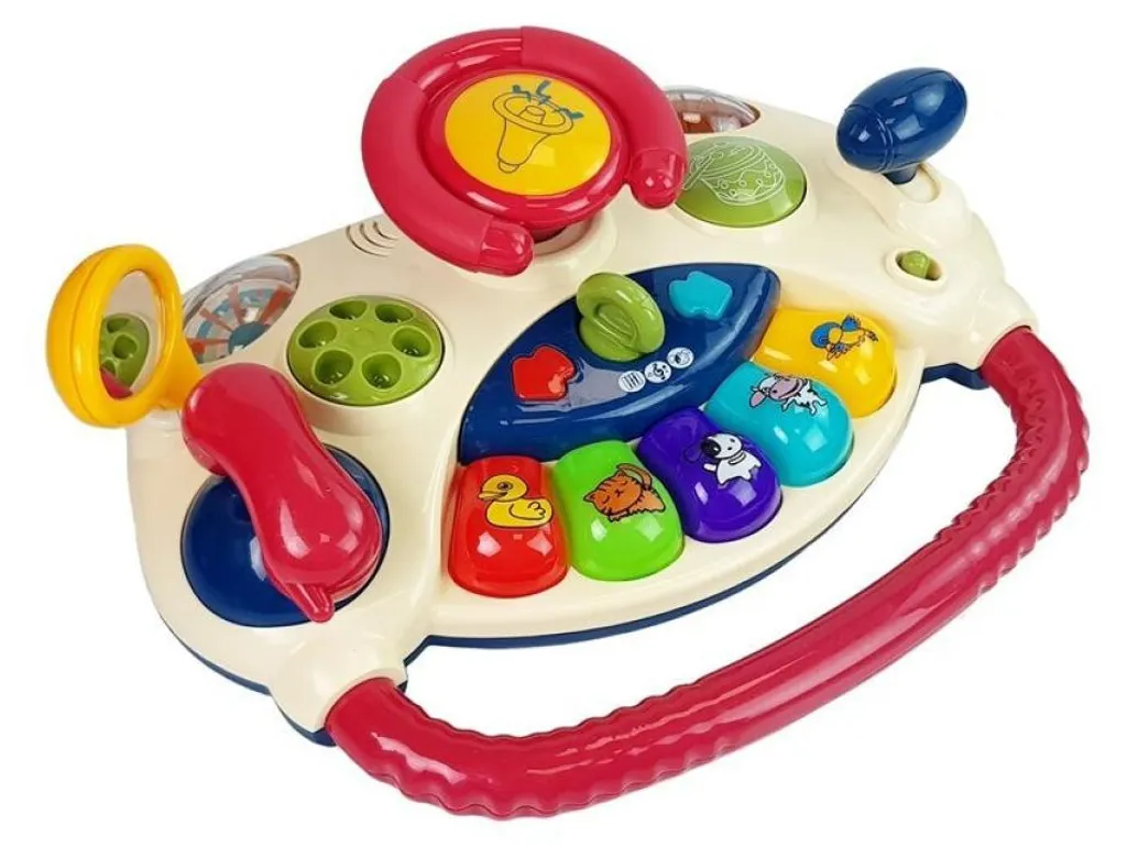 Volant interactif multifonction éducatif pour enfant en bleu et rouge - 3