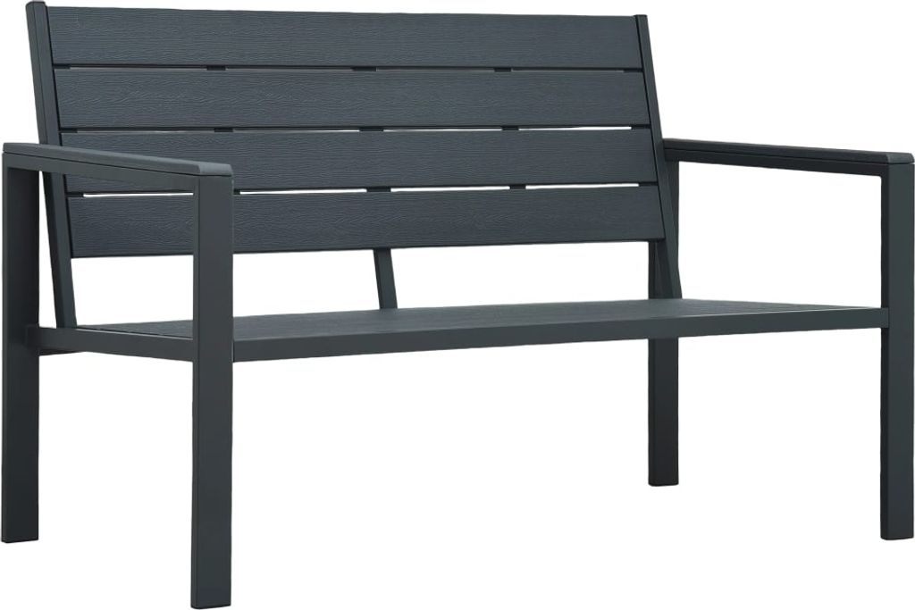 vidaXL Záhradná lavička 120 cm HDPE sivá Drevo Optika Obrázok produktu 