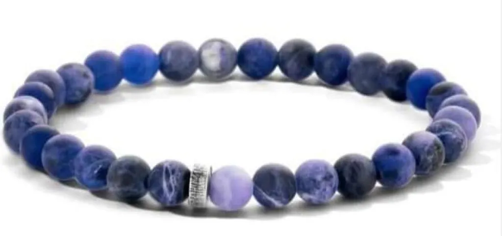 Bracciale Victoria Perle Blu Uomo - Eleganza Senza Tempo Elastica