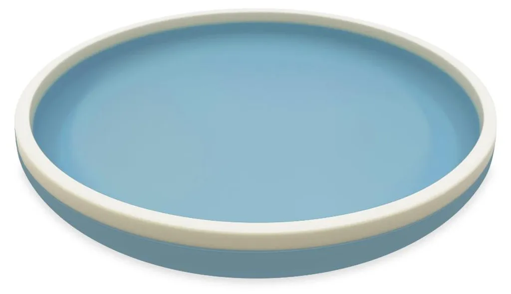 Smikkels Assiette en Silicone Bleue pour Enfants - Vaisselle Durable
