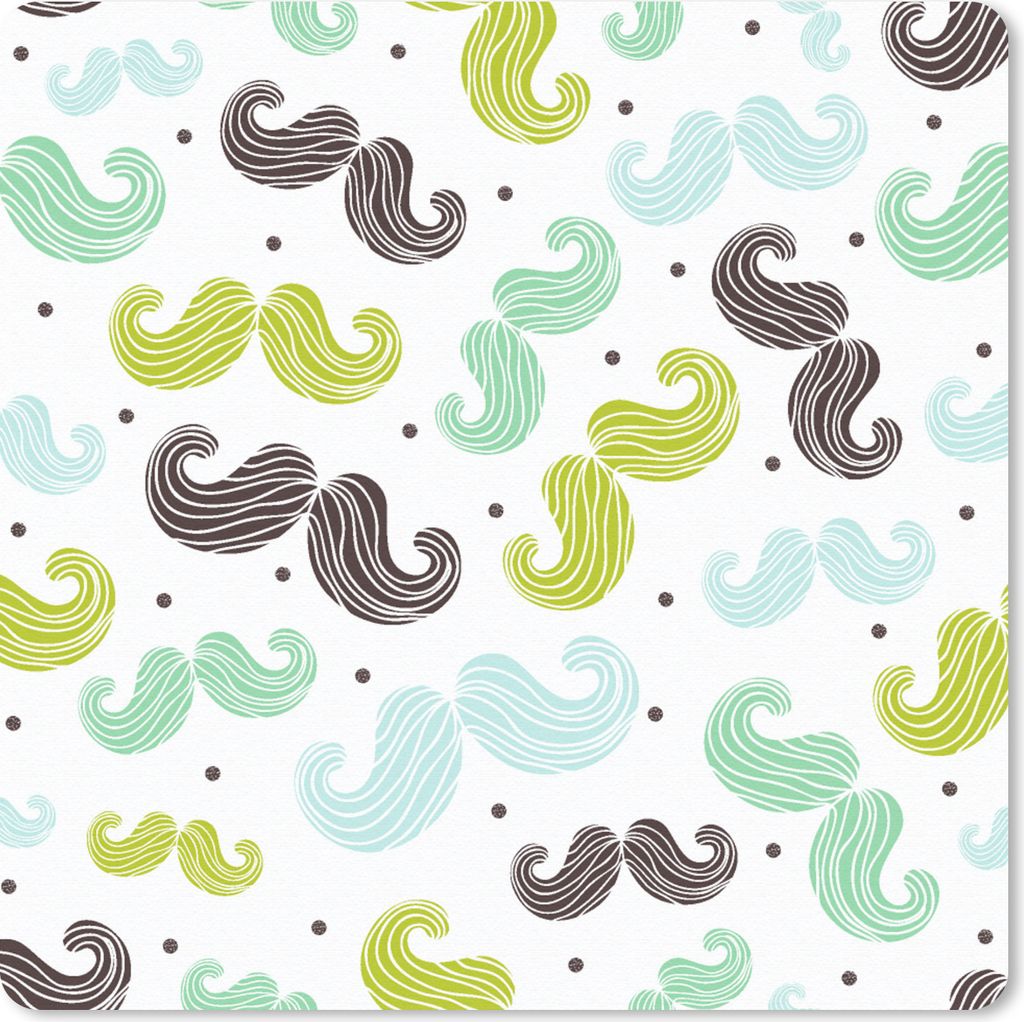 MuchoWow Mauspad Mousepad Muster - Schnurrbart - Farben - Jungen - Kinder - Kleiner Junge 30x30 cm - Mousepads - Maus Mat - Pad - Mausunterlage -...
