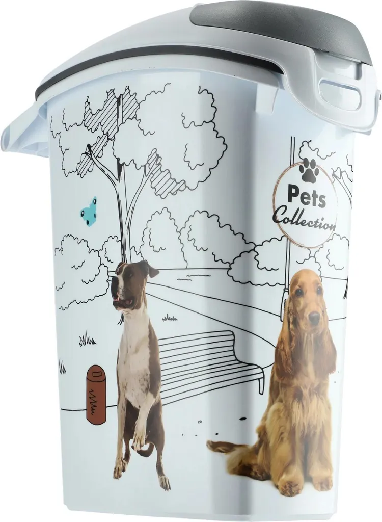 Réserve croquettes 20 kg avec couvercle - Poubelle rangement 54 litres