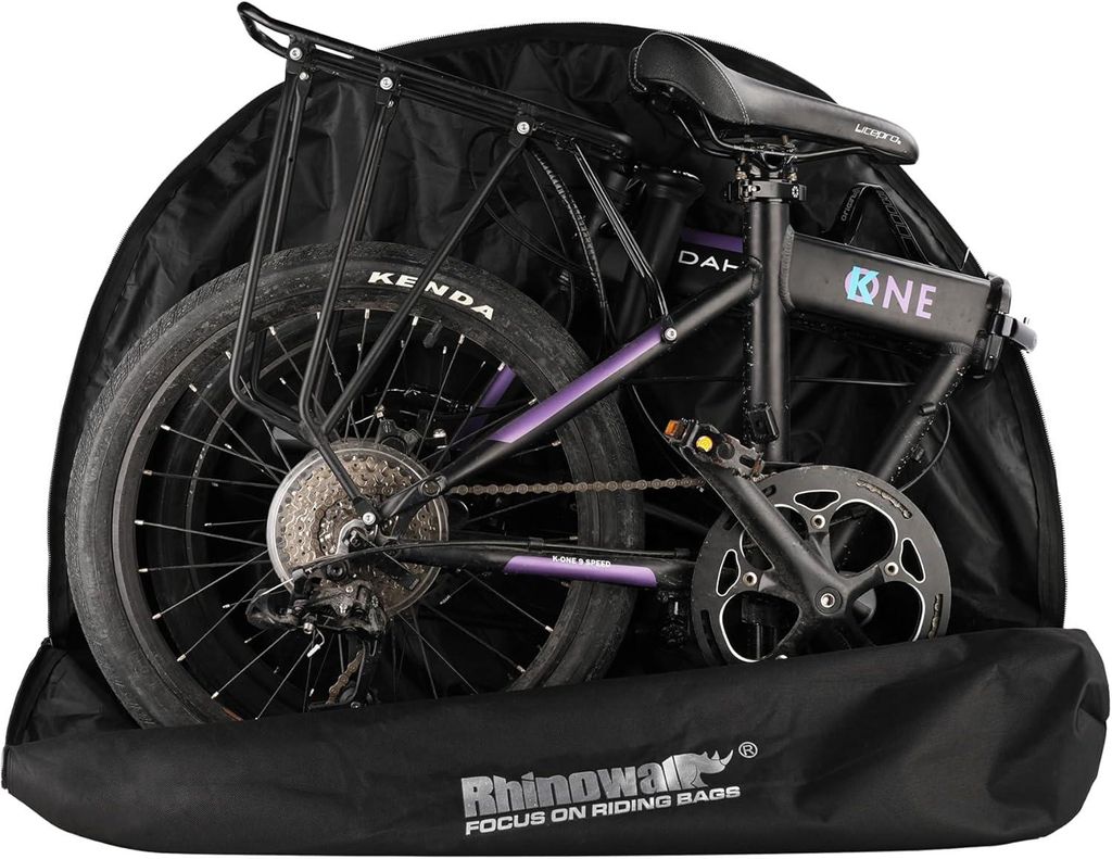 Faltbare Fahrradtasche für 14-20-Zoll-Fahrräder, Brompton-Reisetasche, Fahrradtasche für Auto, Zug und Flugreisen, tragbar, schwarz,