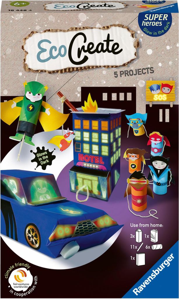 Ravensburger EcoCreate 18448 - Superheroes - Kinder ab 6 Jahren