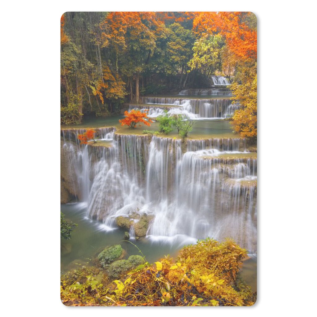 MuchoWow Mauspad Mousepad Bäume - Wasserfall - Herbst 40x60 cm - Mousepads - Maus Mat - Pad - Mausunterlage - Schreibtisch Accesoire