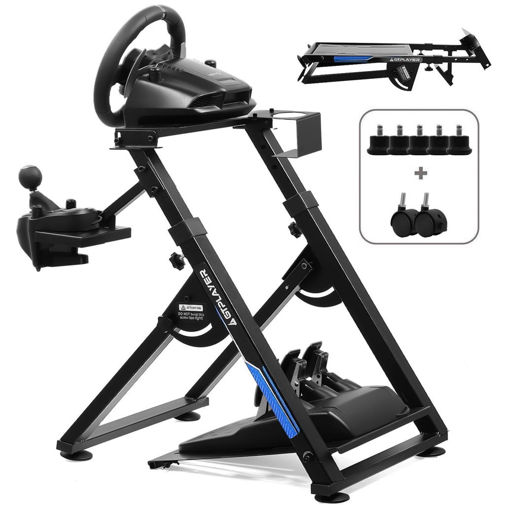 GTPLAYER Lenkradständer für Logitech Lenkrad Gaming Wheel Stand Racing Lenkradständer mit V1 V2 Schalthebelhalterung Neigungsverstellbares Geste...