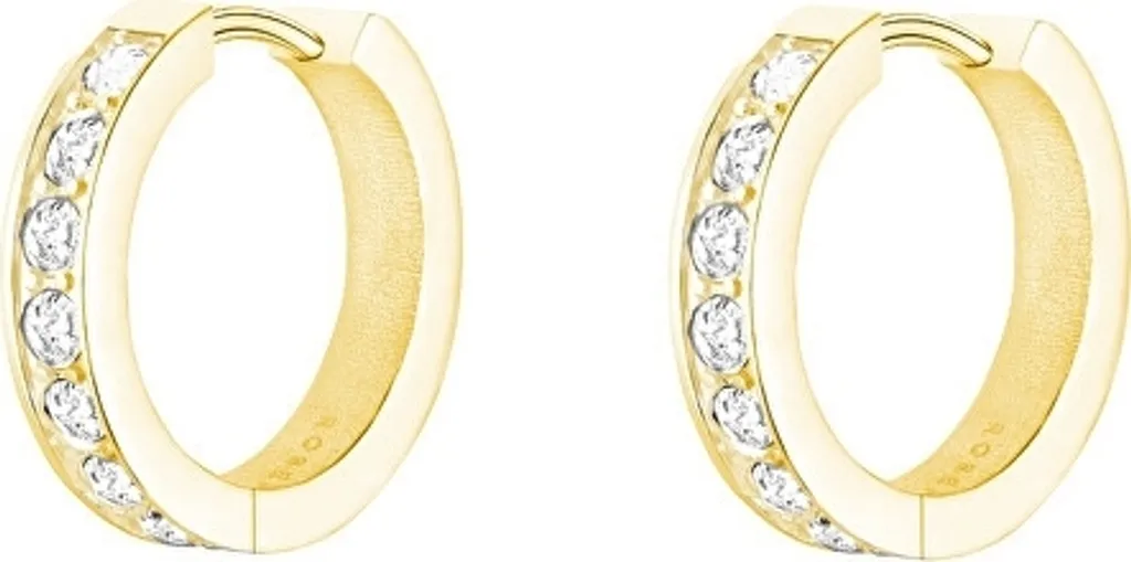 Boucles d'oreilles plaquées or fin Cercles Essentials JECHG-J571 - 2