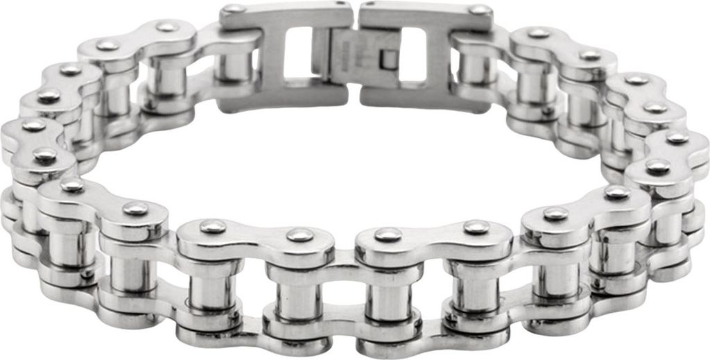 Uni-Armband, Motorradketten-Design, Edelstahl, Punk-Hip-Hop-Stil, glänzend, glatt, für verschiedene Anlässe