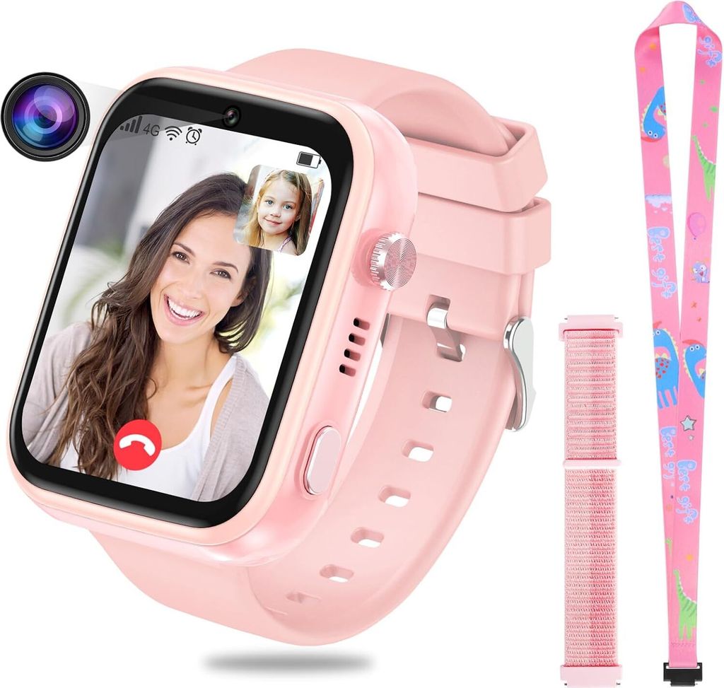 4G-Smartwatch für Kinder, GPS-Tracker, mehrere Desktop-Stile zur Auswahl, bidirektionale Anrufe, Bildkompetenz, SOS, WLAN, wasserdichter Touchscreen