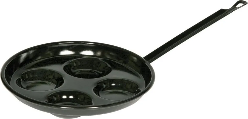 Padella Riess 26cm per 4 Uova e Pancake - Smalto Nero Professionale