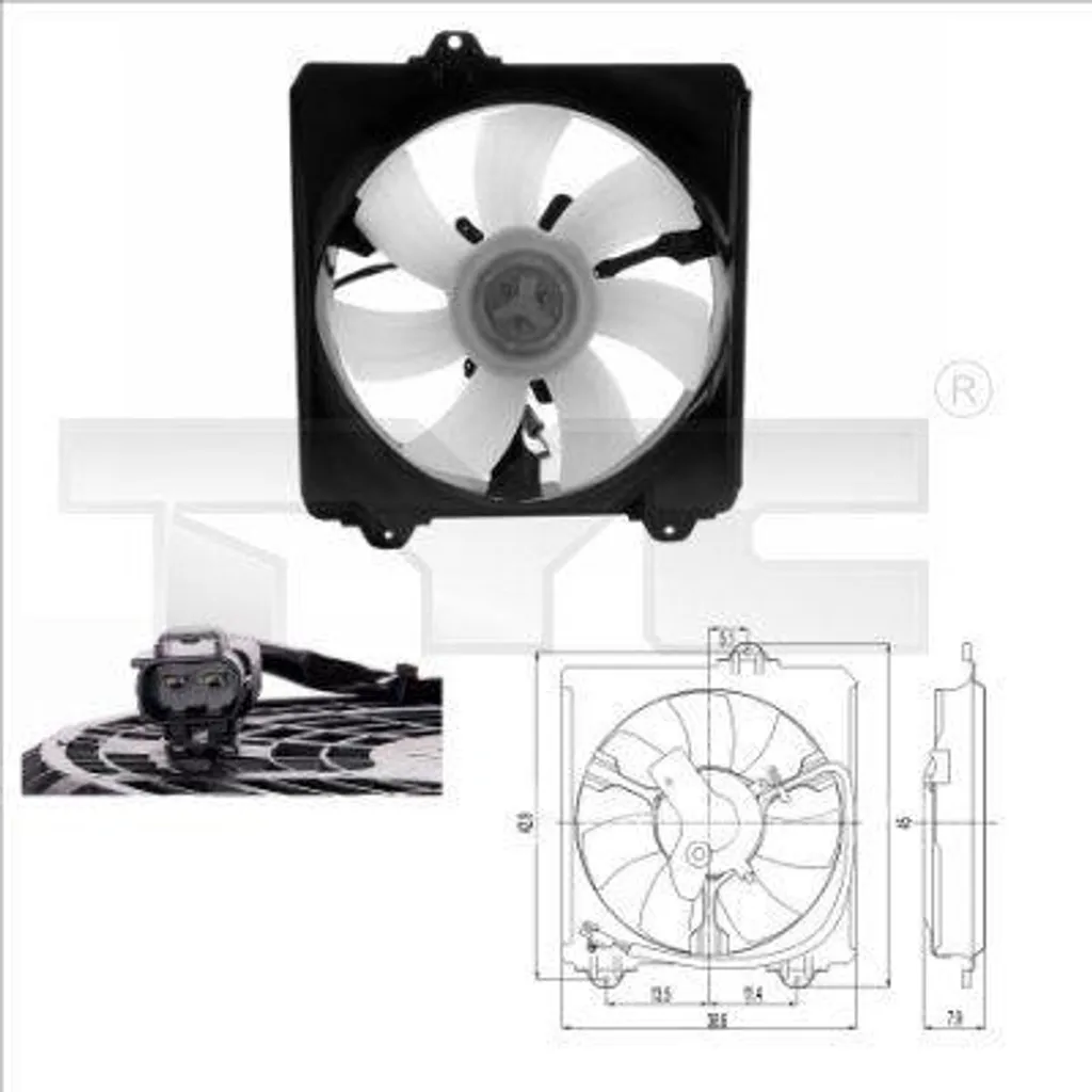 Ventilateur de Radiateur TYC 836-0009 pour RAV 4 OE 1636128070 Fiable