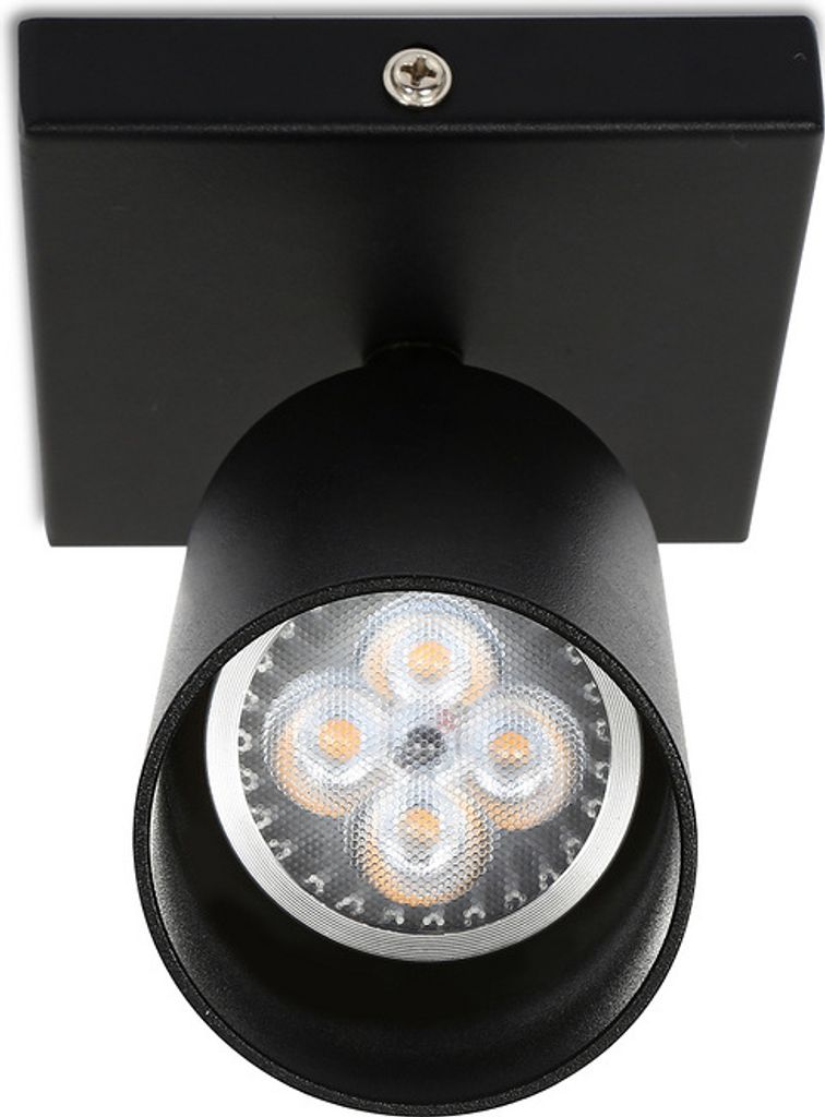 Yakimz Deckenstrahler LED Einbaustrahler Warmweiß Spots drehbar schwenkbar schwarz-matt für Wohnzimmer, Küche, Esszimmer Einzelkopfstrahler