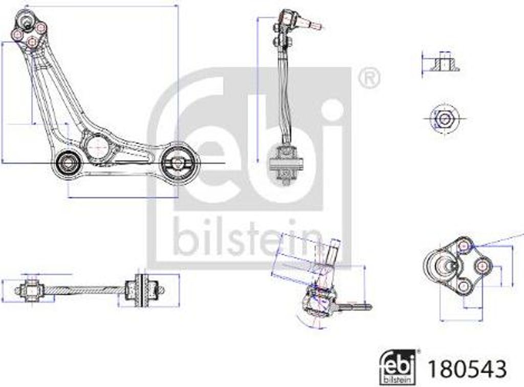 FEBI BILSTEIN 180543 Querlenker, Radaufhängung OE 545041775R kompatibel mit Scenic, Megane