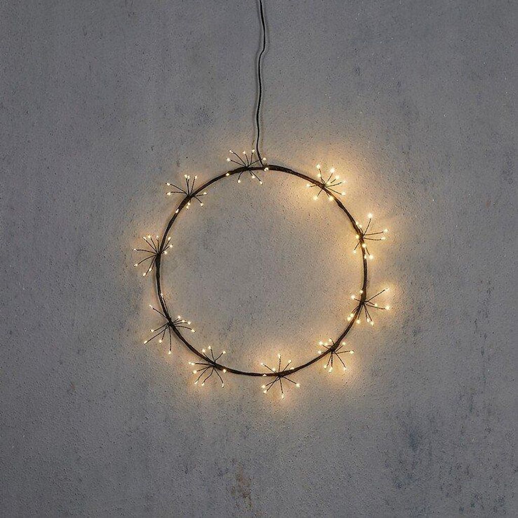 Luca Lighting LED Kranz Sputnik 100 LED warmweiß außen 30 cm Metall schwarz