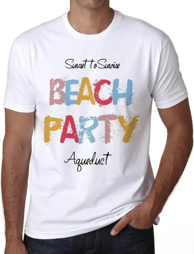 Herren Grafik T-Shirt Strandparty am Aquädukt – Aqueduct Beach Party – Öko-Verantwortlich Vintage Jahrgang Kurzarm Lustige Druck Geburtstag G...