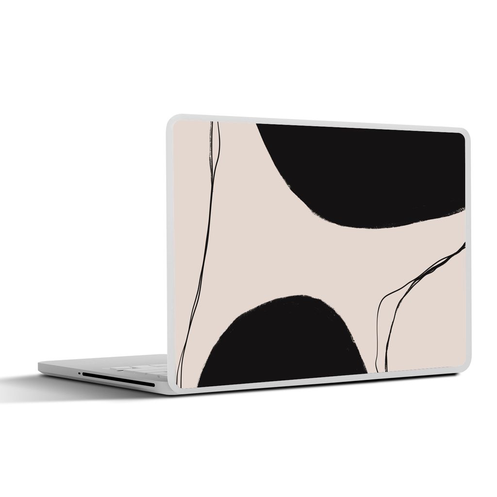 MuchoWow Laptop Aufkleber Sticker Cover Pastell - Schwarz - Minimalismus 32.5x23.5 cm - Sticker für Laptop - Selbstklebend