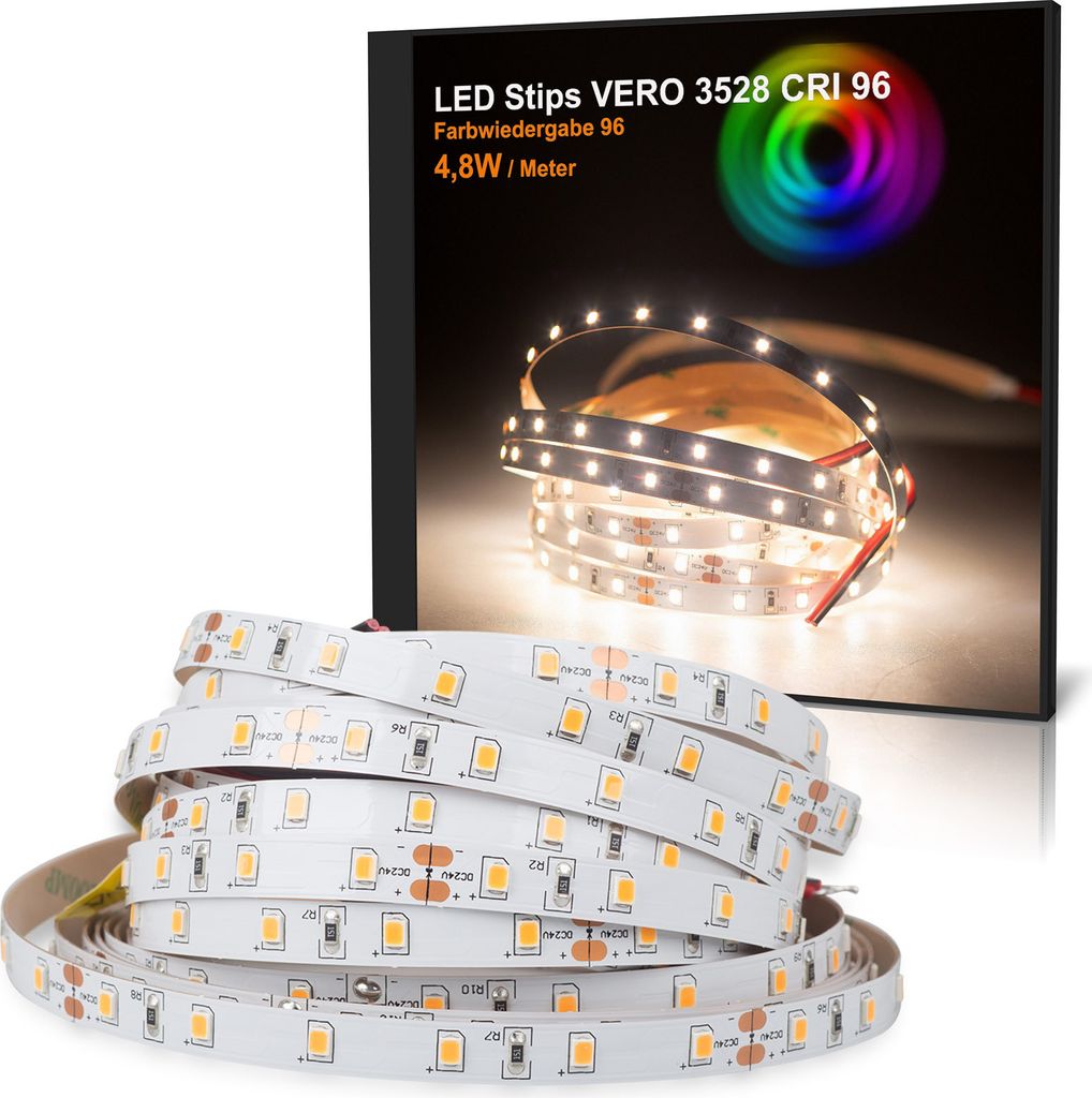 LED Strip VERO Neutralweiß (4000k) CRI 96 24W 5 Meter 24V IP20