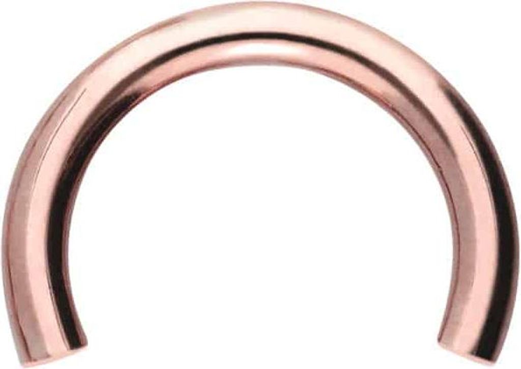 Ohrpiercing, Nasenpiercing, Septum Piercing Titan Hufeisenring mit Innengewinde ohne Kugeln RoséGold Innendurchmesser: 8mm + Stabstärke: 1,6mm