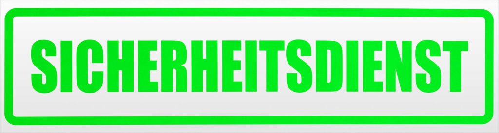 Kiwistar Sicherheitsdienst Magnetschild Schild magnetisch - 30cm Neongrün - Magnetfolie für Auto PKW Kfz