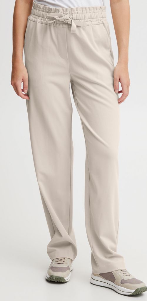 OXMO OXDania Pants Damen Hose Stoffhose mit Stretch Straight Leg Gerades Bein elastischer Bund mit Tunnelzug Regular-Fit