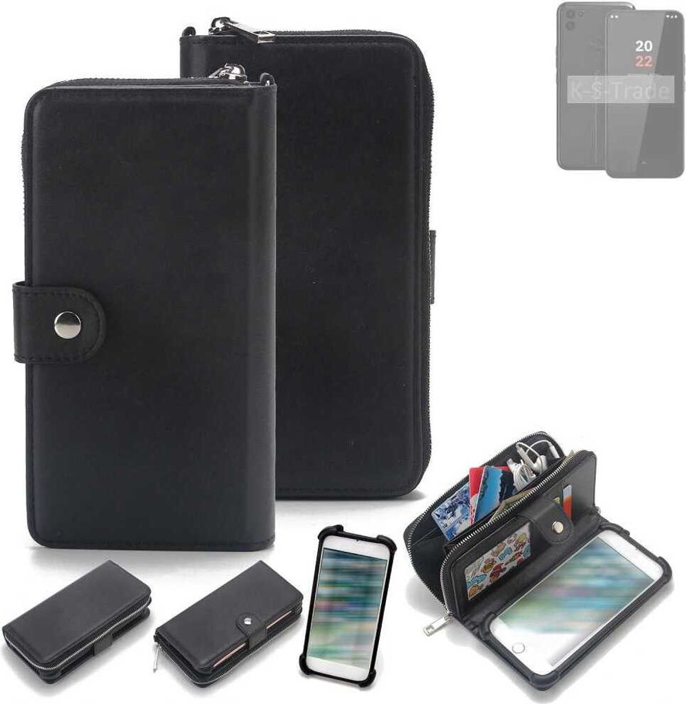 K-S-Trade 2in1 Handyhülle Schutzhülle kompatibel mit Volla Phone 22 & Portemonnee Cover Handy Hülle Case Etui Geldbörse Wallet Bookstyle Hülle