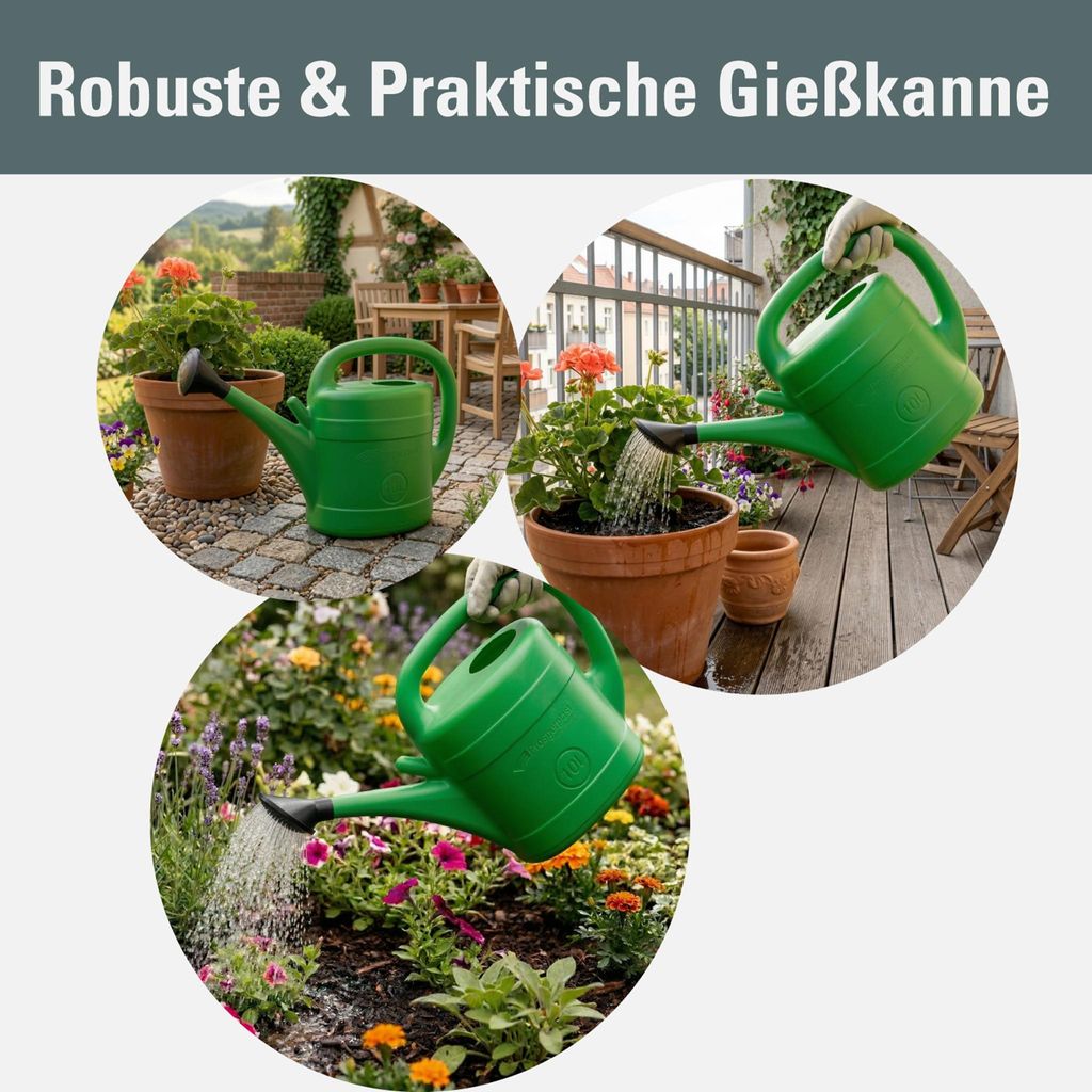Gießkannen 2x 10 Liter Set Blumengießkanne Pflanzen