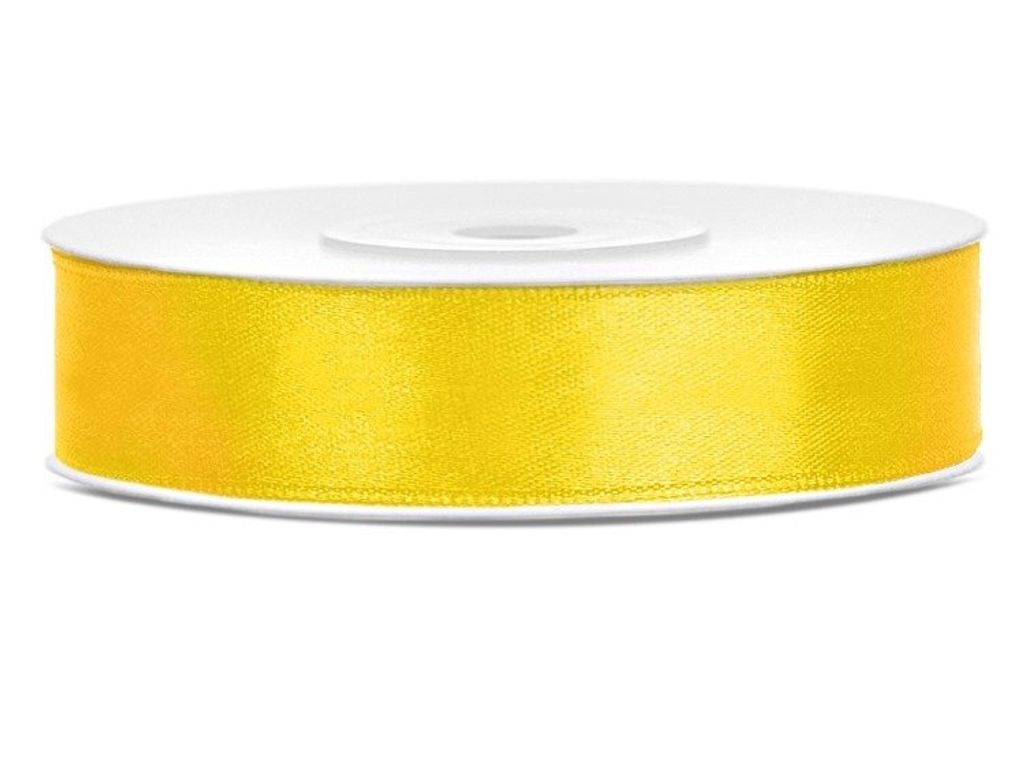 Wstążka satynowa 12 mm x 25 m Żółta Zdjęcie produktu 
