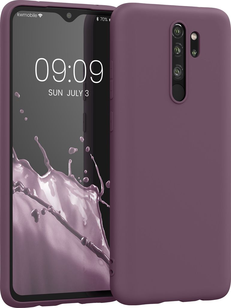 kwmobile Hülle kompatibel mit Xiaomi Redmi Note 8 Pro Hülle - weiches TPU Silikon Case - Cover geeignet für kabelloses Laden - Helle Iris