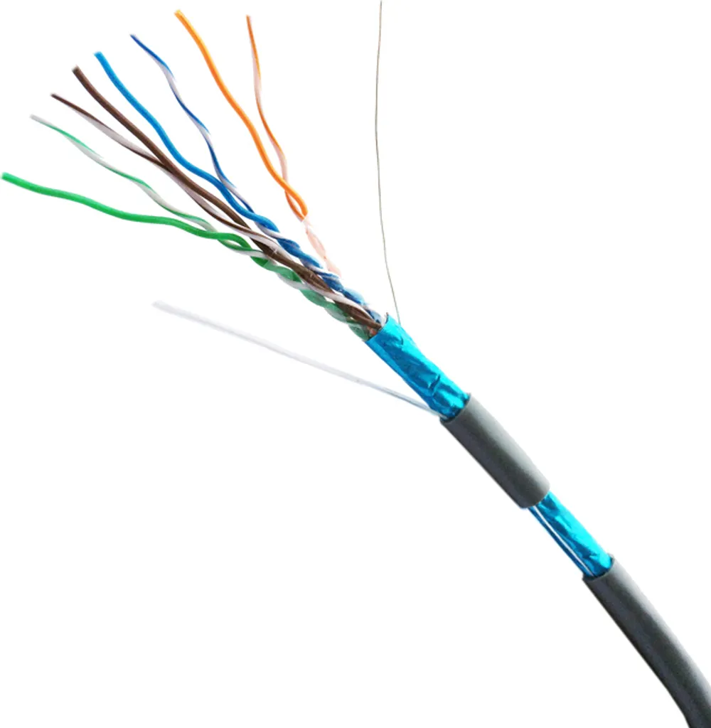 Câble Réseau 100m FTP Cat5e Gris pour Installation Bureautique PVC