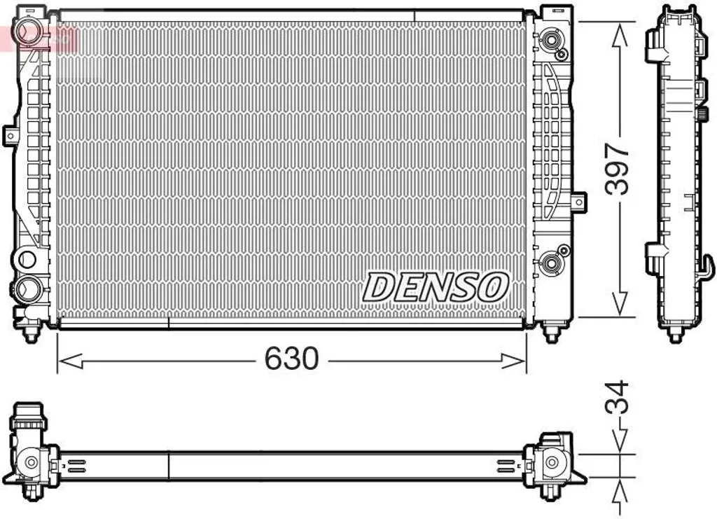 Radiateur DENSO DRM32056 en aluminium pour Audi A4 et Audi A6 Avant