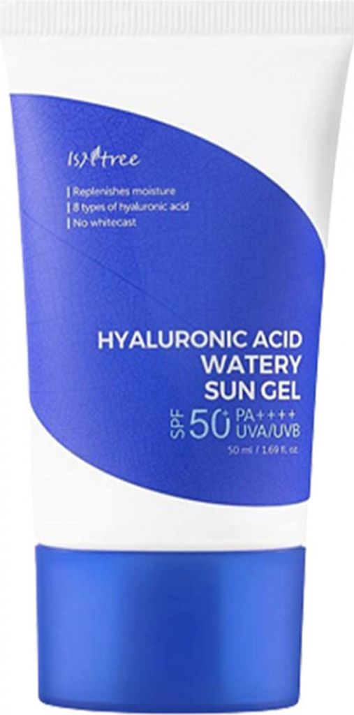 A product shot of a sunscreen tube against a white background.