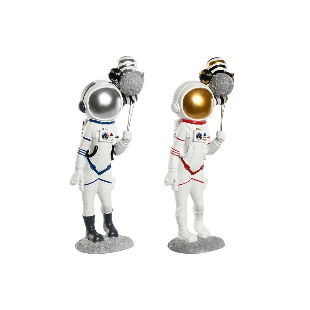 Statue Décorative Femme Astronaute Design Tricolore 41 cm Home ESPRIT x2