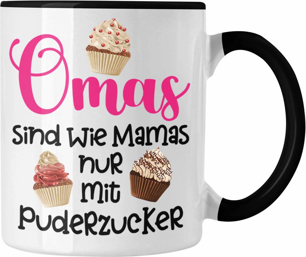Trendation - Beste Oma Geschenk Tasse Geburtstagsgeschenk von Enkel Enkelin Geschenkideen Lustig Geburtstag Grossmutter (Schwarz)